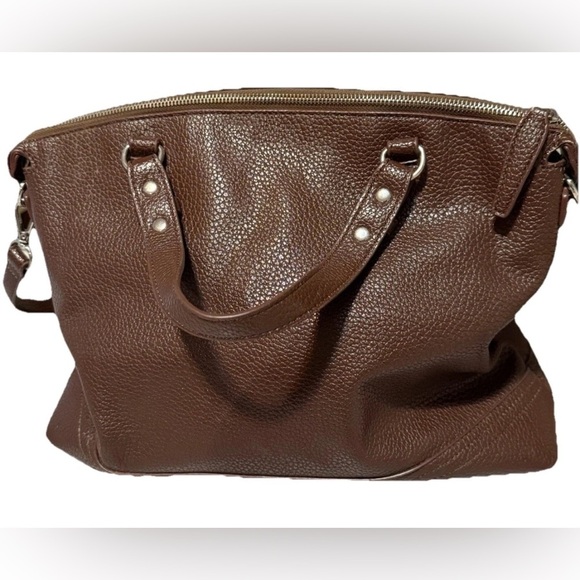 Nine West Brown Leather Shoulder Bag with Gold Hardware - Picture 2 of 12